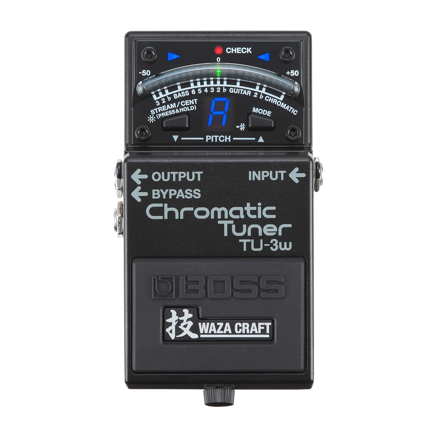 BOSS WAZA Craft kromatik tuner pedalı (TU-3W), Stompbox Tuner yenilikçi Waza el sanatına dayalı