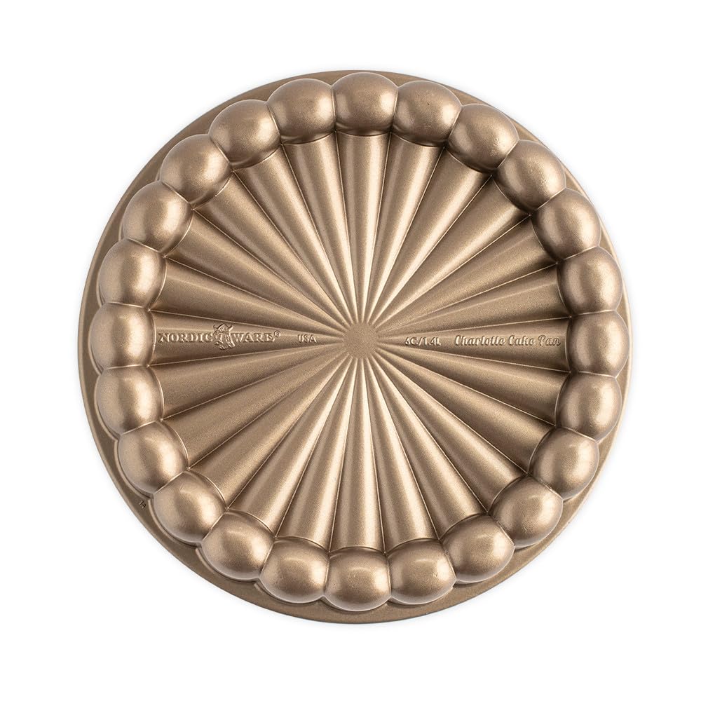 Nordic Ware 83577 Charlotte kek kalıbı, tek boy, altın rengi.