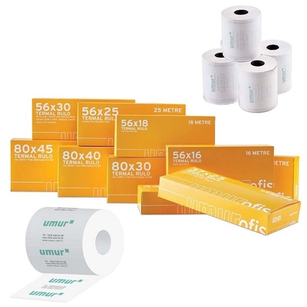 Umur Termal Rulo, 80 x 30 cm, 30 mt, 55 gr, 10'lu Paket
