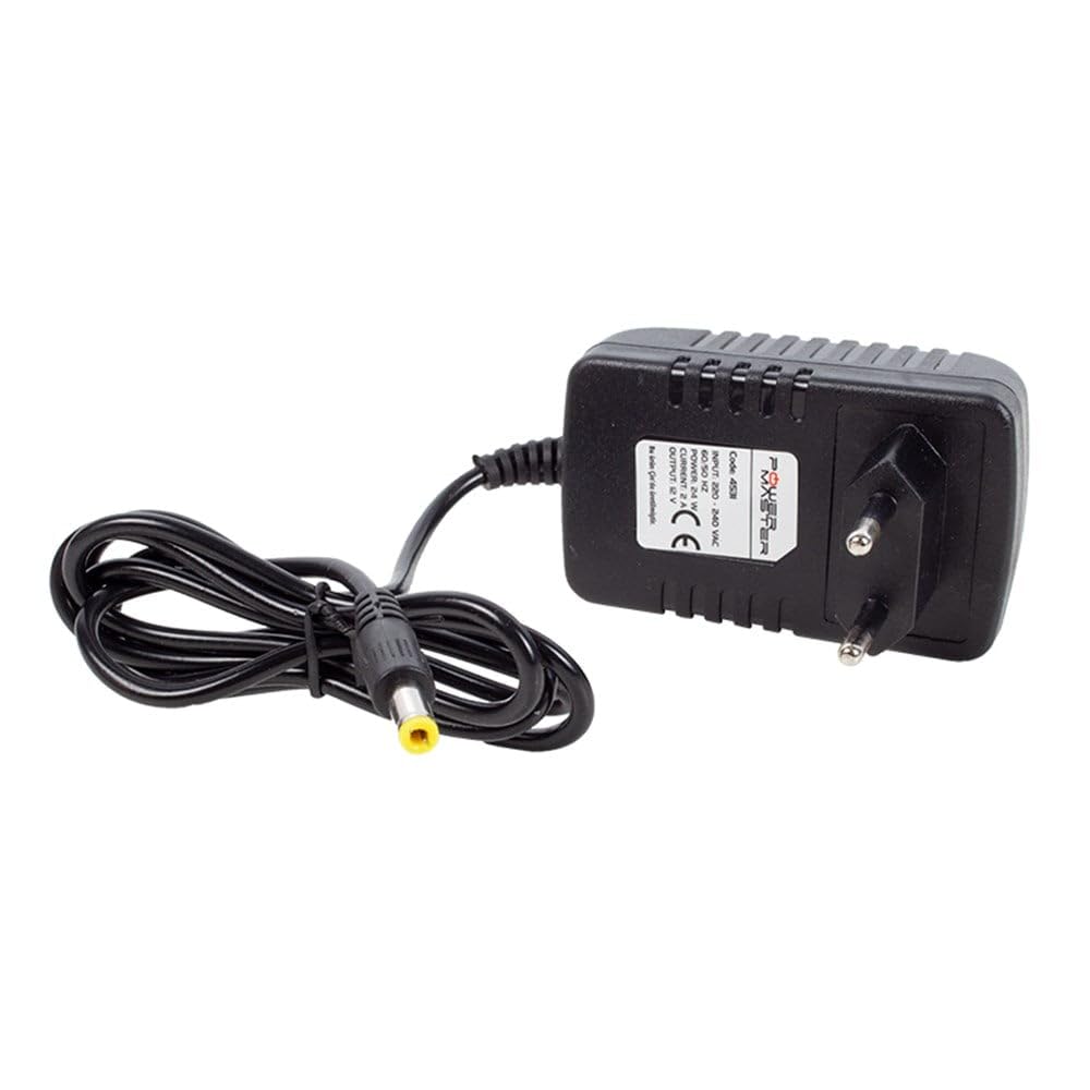 POWERMASTER PM-4531 12 VOLT - 2 AMPER PLASTİK KASA PRİZ TİPİ ADAPTÖR 5.5 * 2.5 UÇ * MİNİ CİHAZ ADAPTÖRÜ