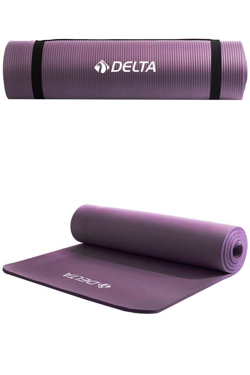 Delta Konfor Zemin 15 MM Taşıma Askılı Pilates Minderi Yoga Matı, Lila, 15 MM