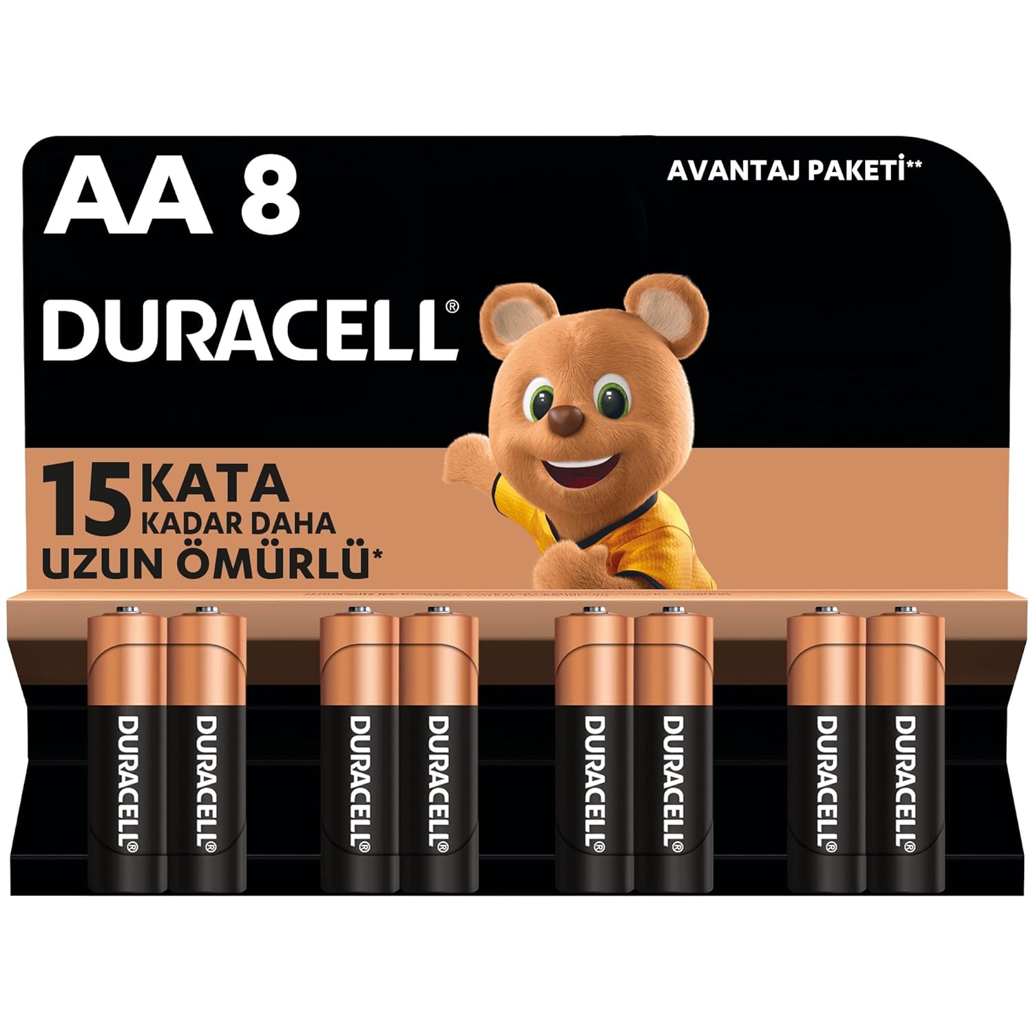 Duracell AA Alkalin Kalem Pil (8'li paket) 1,5 V LR6/MN1500