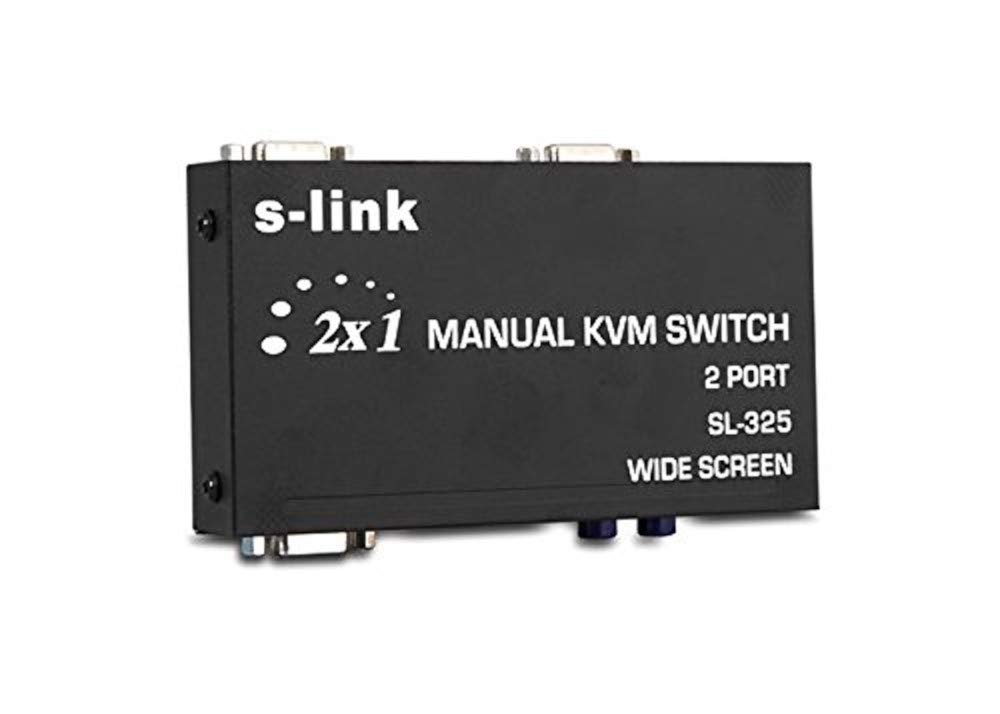 S-Link SL-325 2 Port VGA+PS2 1.8m M/M Kablolu Manuel Kvm Switch