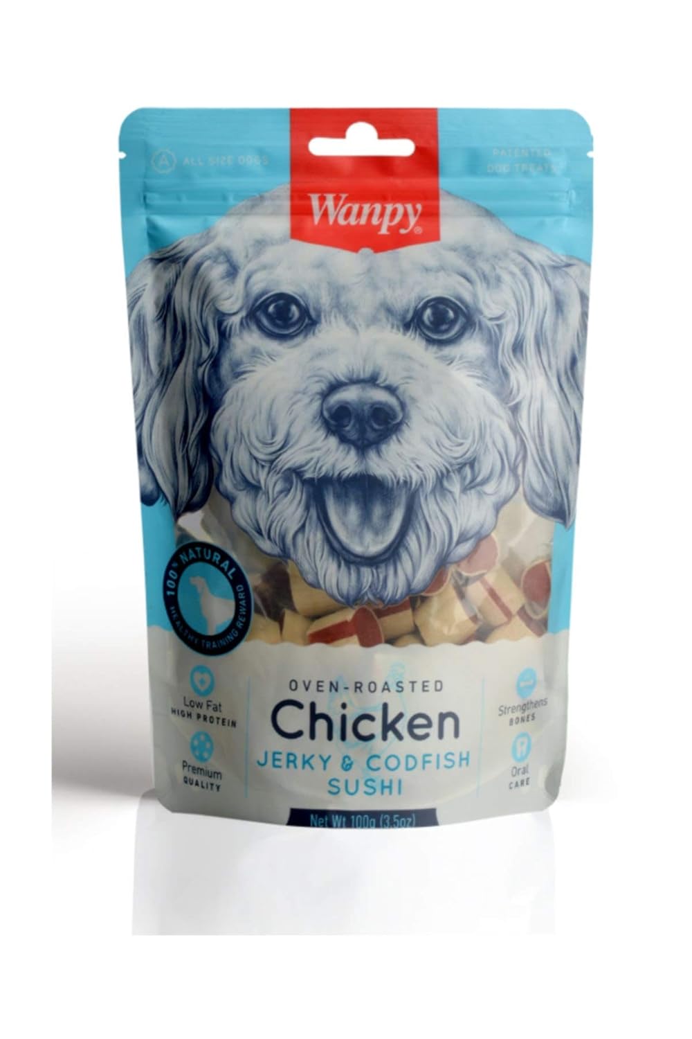 Wanpy Tavuklu&Morina Balıklı 100 gr CC-02 Köpek Ödülü 6lı paket