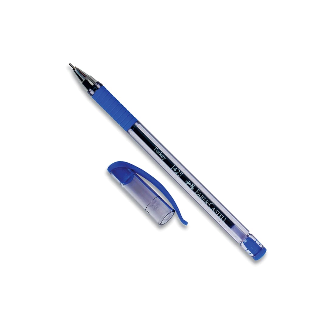 Faber-Castell İğne Uç Tükenmez Kalem Seti, 10’lu, Mavi, 0.7 mm, Rahat Yazım, Ergonomik Tutuş