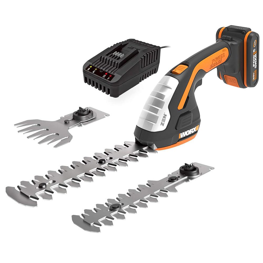 WORX WG801E.5 20Volt 2.0Ah. Li-ion Şarjlı Profesyonel Avuç İçi Çim Kesme, Çit Budama/Çapalama