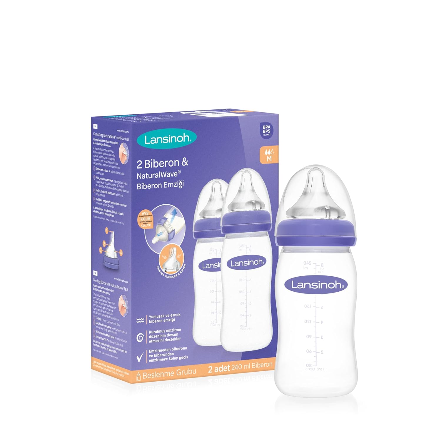 Lansinoh 240 ml x 2 PP Biberon Seti