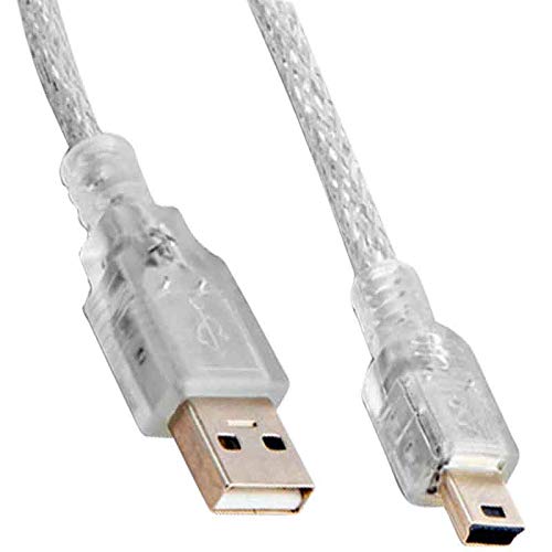 USB 2.0, Şeffaf, 5 Metre, Usb Mini 5 Pin Kablo,