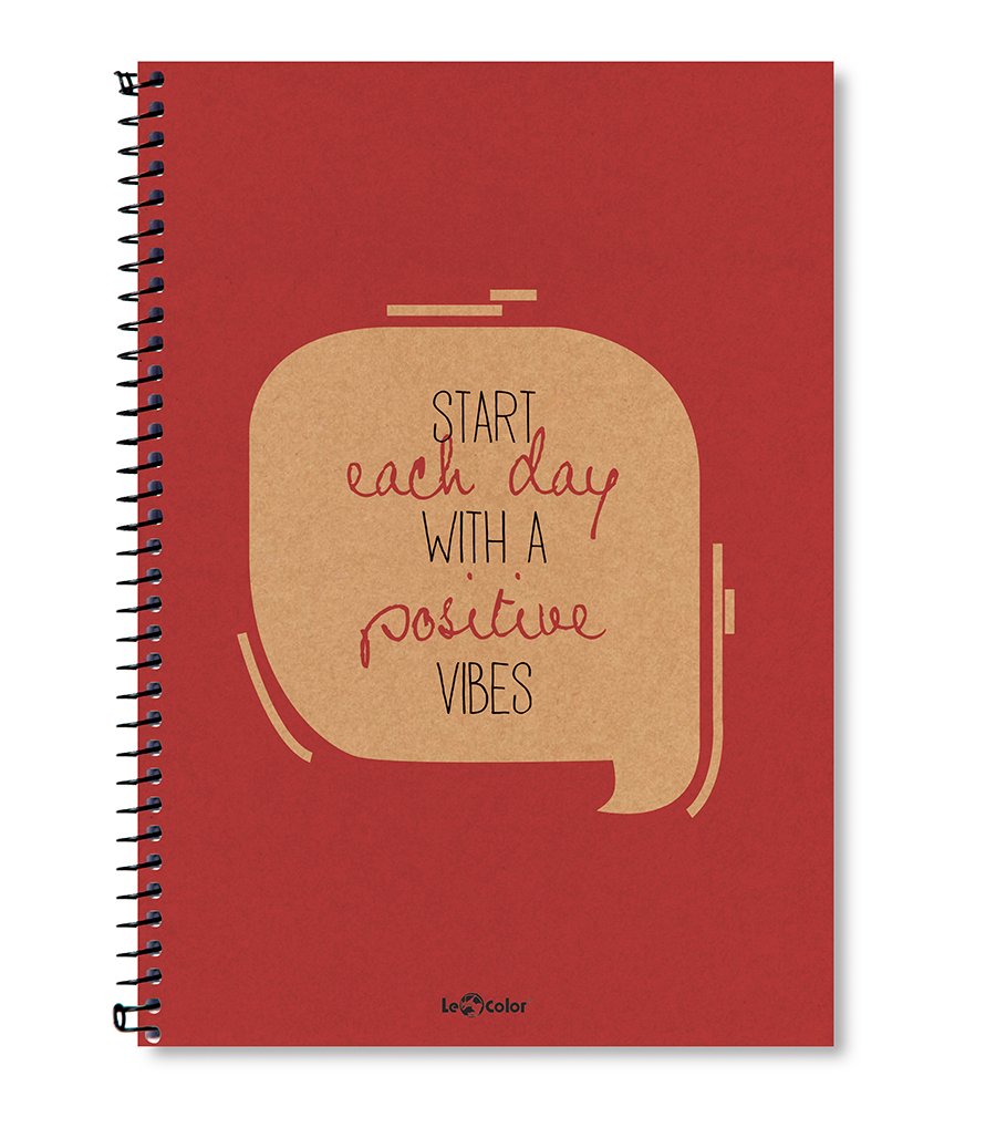 Lé Color 2015074/3 Eco Kraft Sert Kapaklı, Spiralli, Sarı Kağıtlı, 200 Sayfa, Mor