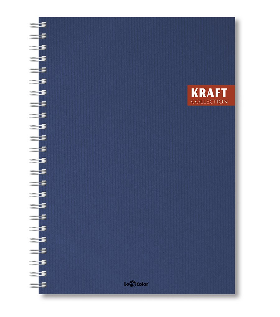 Lé Color 2017105/2 Kraft Defter Sert Kapaklı, Spiralli, 1.Hamur Kağıt, 200 Sayfa, Petrol, Yeşili