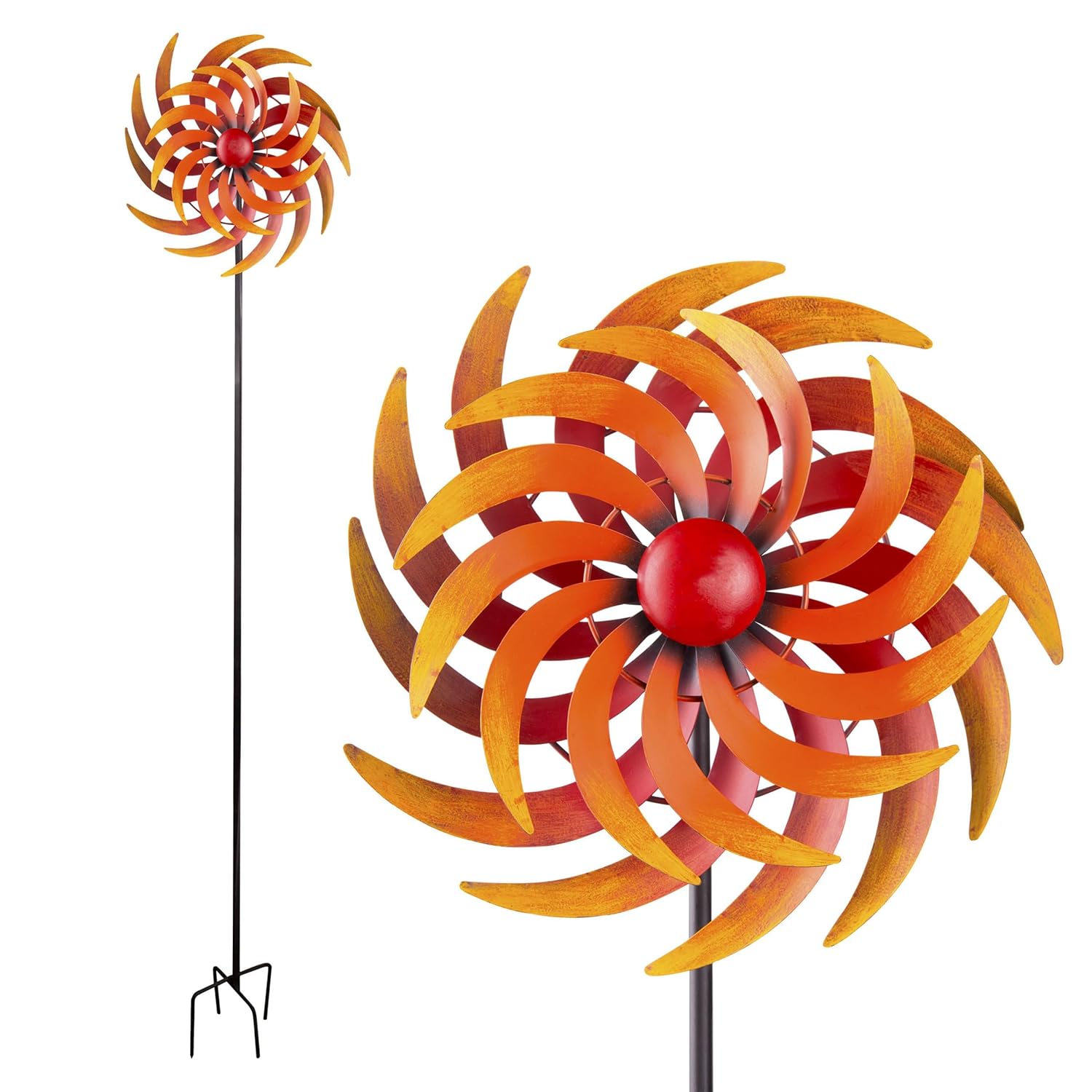 Alpine Corporation NCY324 Yel Değirmeni Kazığı, 38,1 cm U x 17,78 cm G x 190,5 cm Y, Kırmızı/Turuncu