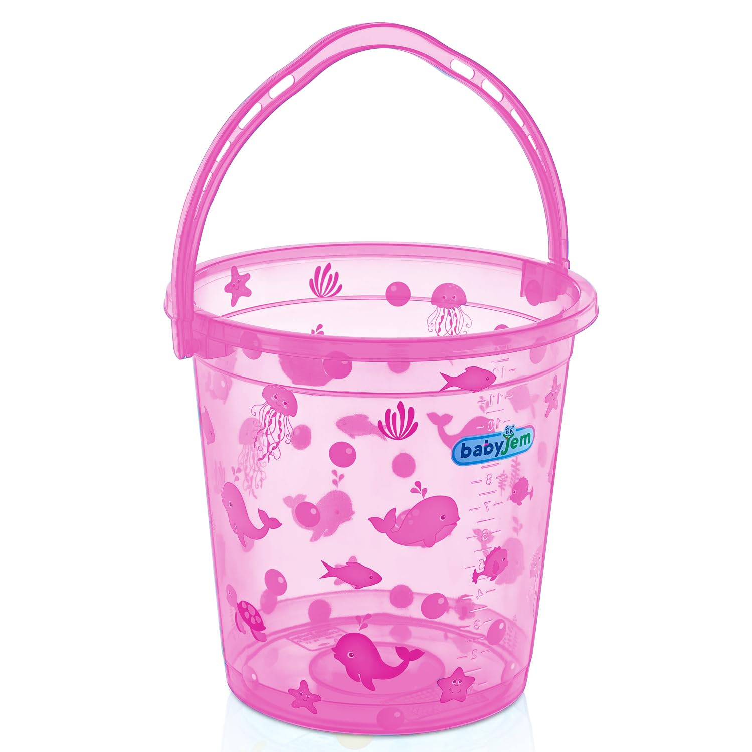 Babyjem Bebek Banyo Kovası Şeffaf, Pembe Desenli