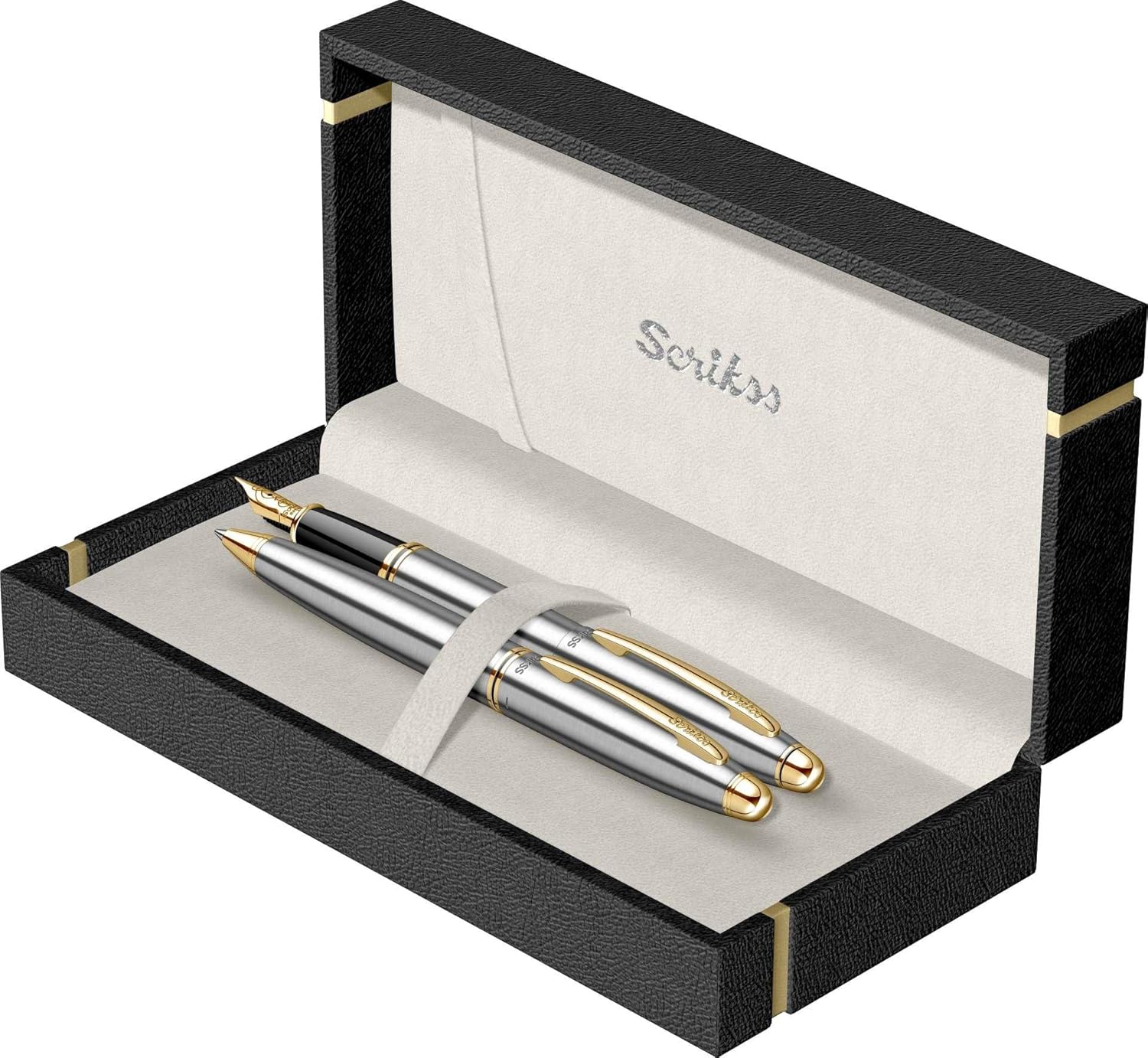 Scrikss Knight 88 Dolma Kalemtükenmez Kalem Takım Krom Altın