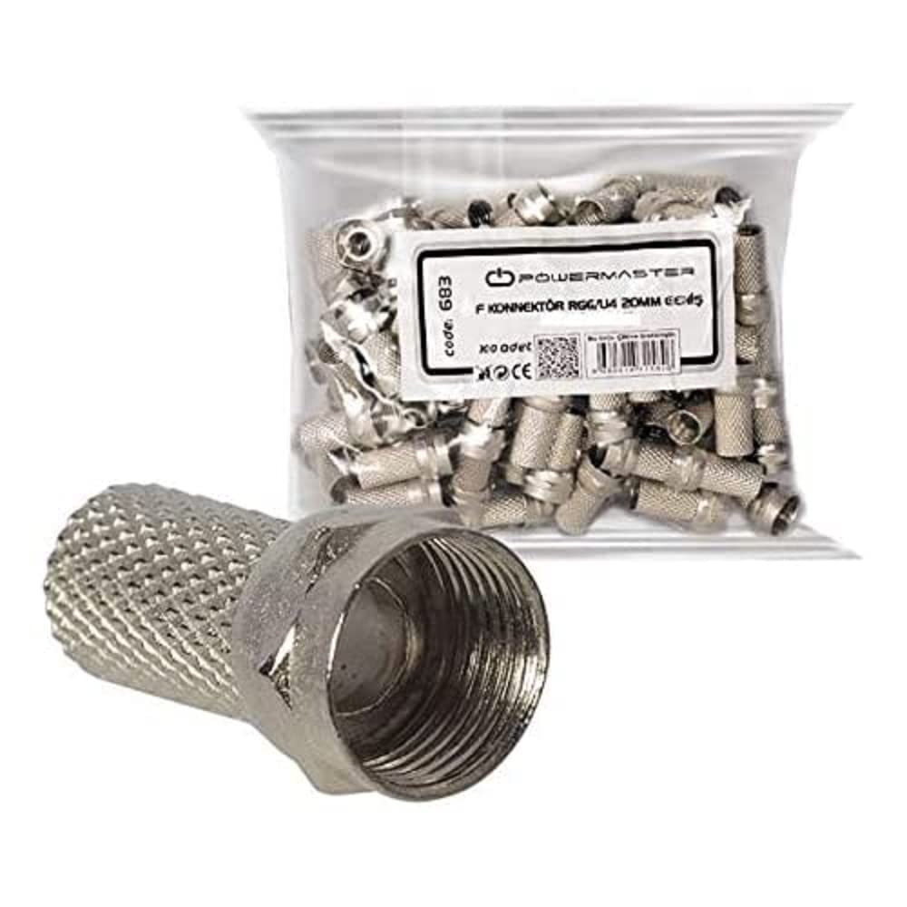 S-Link Sl-F186 S-Link Sl-F186 18Mmx8 Rg6 50 Li Paket Erkek Connector, Beyaz