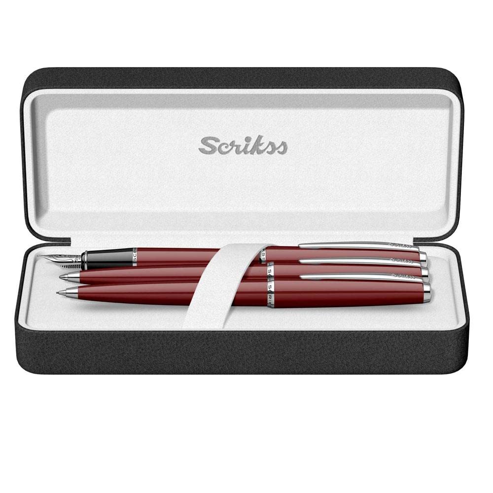 Scrikss Vintage 33 Dolma Kalemtükenmez Kalem Takım Bordo