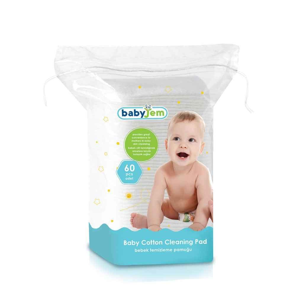 Babyjem Bebek Temizleme Pamuğu 60 Adet Beyaz Çok Renkli 8681049214614