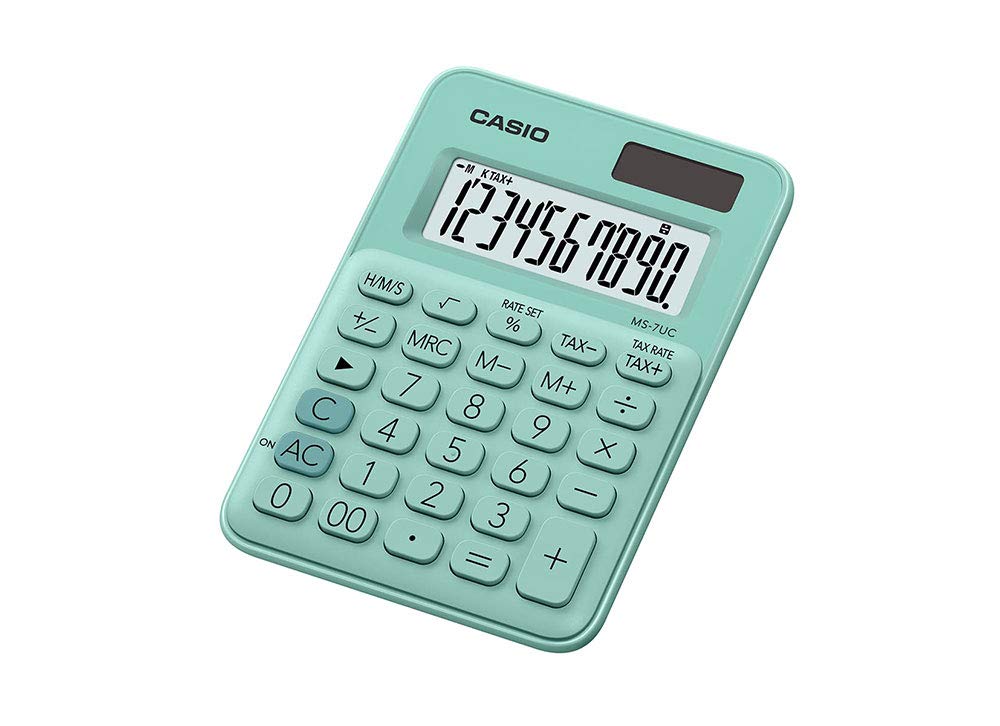 Casio Ms-7Uc-Gn-N-Dc Casio Mini Masa Hesap Makinesi, Yeşil
