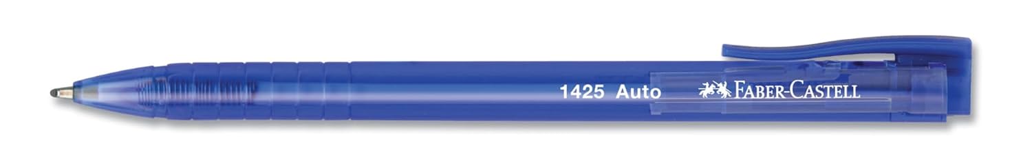 Faber-Castell 1425 Auto Tükenmez, Mavi, 10'lu