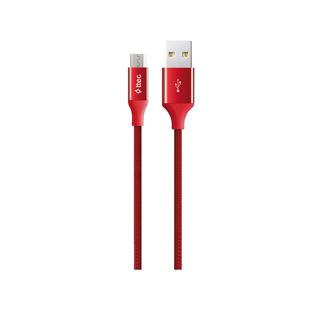 ttec AlumiCable Micro USB 1m. Şarj Kablosu - Kırmızı (2DK11K)