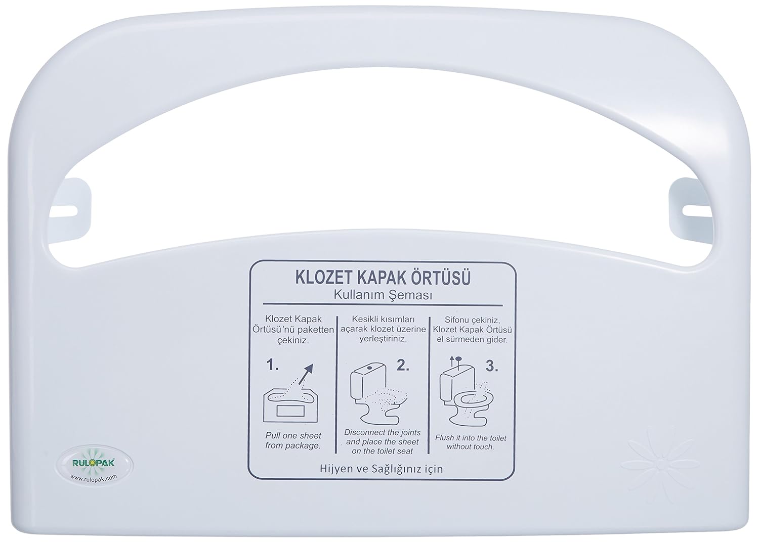 Rulopak R-1308 Klozet Kapak Örtü Aparatı, Plastik, Standart