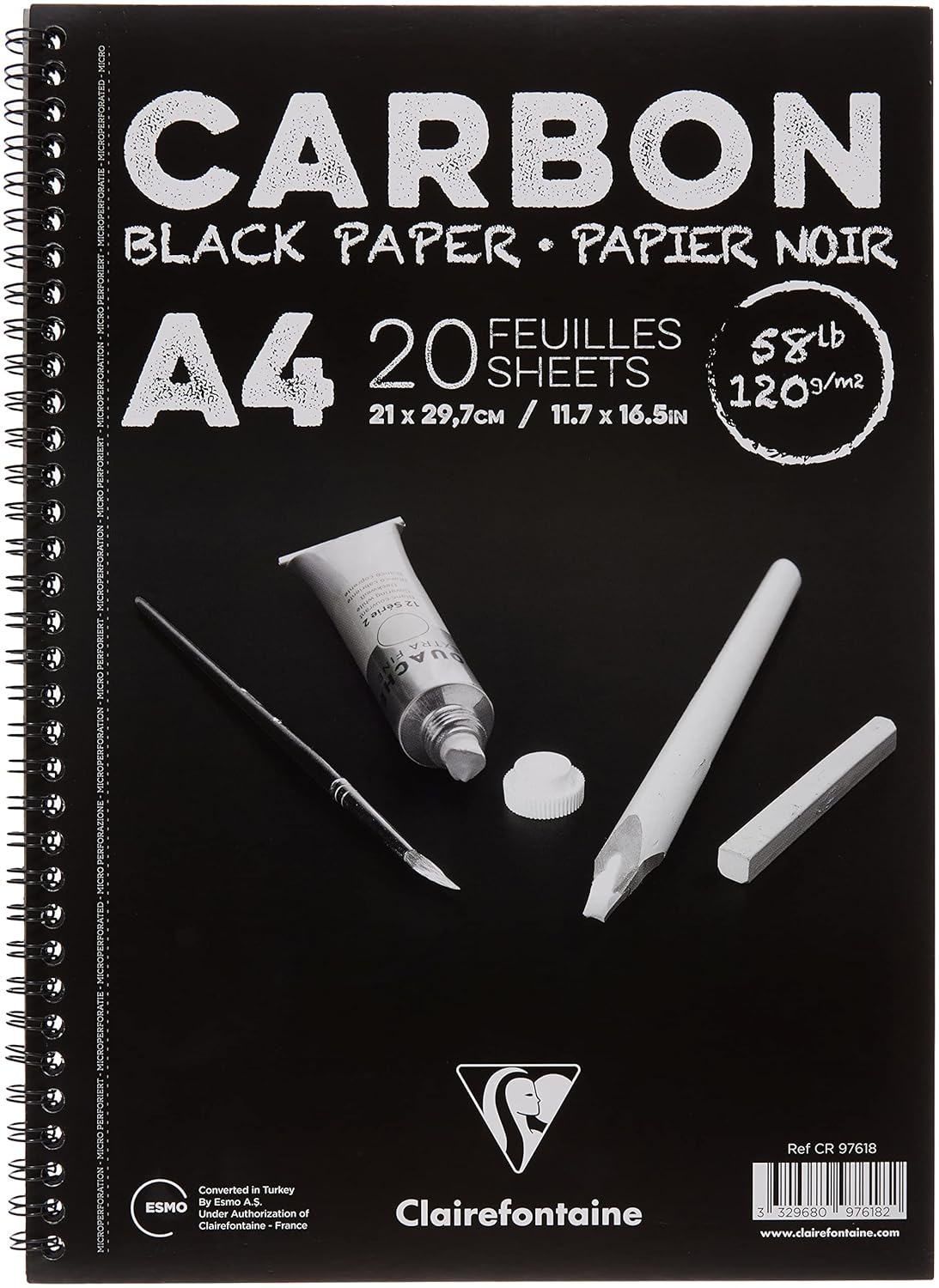 Clairefontaine CR97618 Sanatsal Defter, A4 Yandan Spiralli