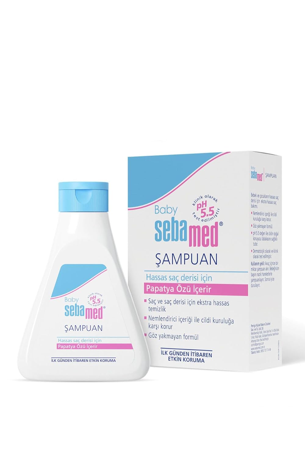 Sebamed Baby PH 5.5 Göz Yakmayan Formül Nemlendirici Etkili Papatya Özütlü Bebek Şampuanı 250 ML