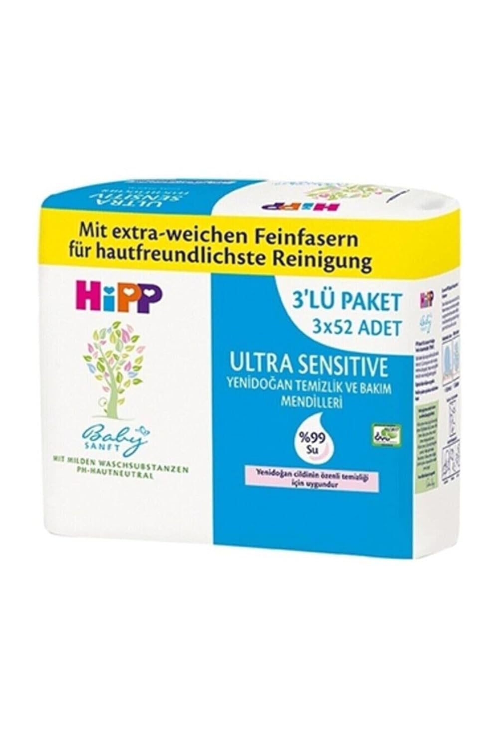 HiPP BABYSANFT Yenidoğan Ultra Sensitive Temizlik Mendili 52x3