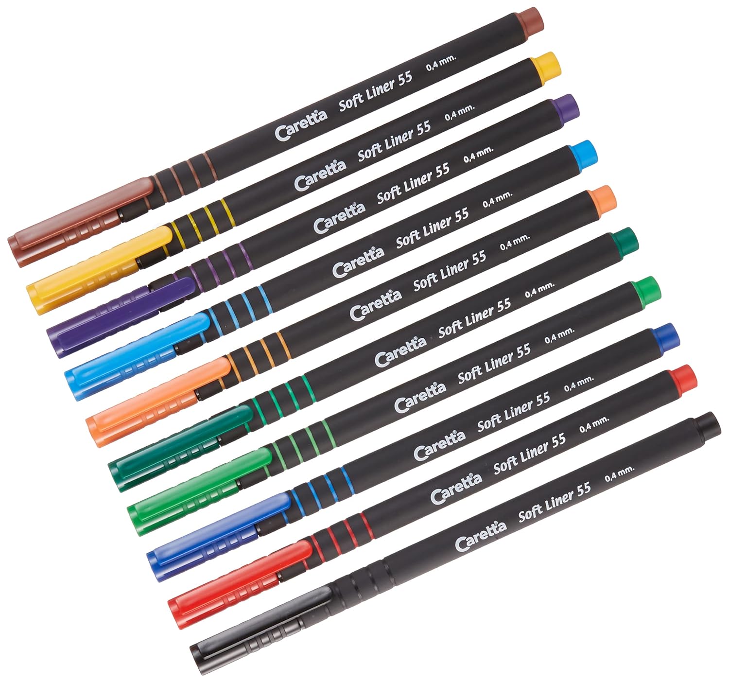 Caretta C-S-55-10Pvc Soft Liner 55 Fineliner Kalem 0, 4 mm, Uç, 10'Lu Karışık Set