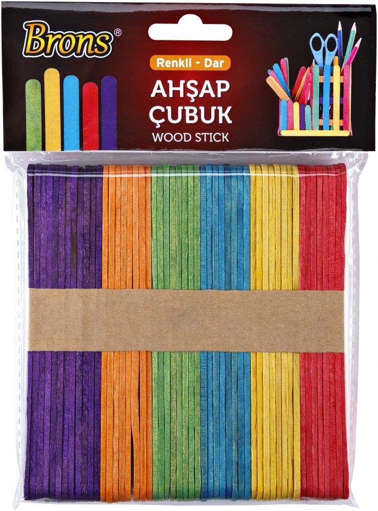 SERT KIRTASİYE Ahşap Geniş Renkli Dil Çubuğu Abeslang 50li Paket