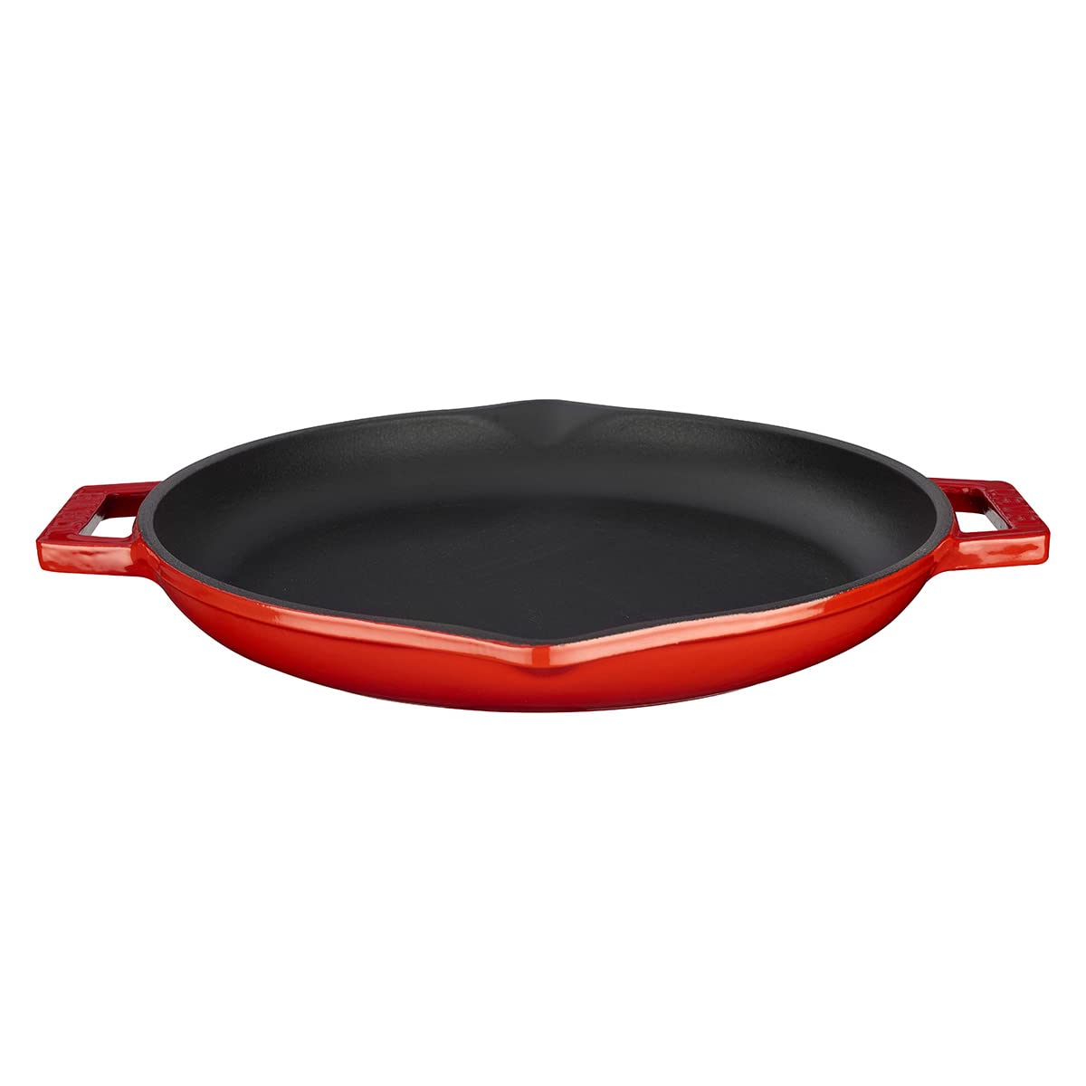 Lava Metal Döküm Yuvarlak Kızartma Tavası, Metal Kulplu, 30 cm, Kırmızı