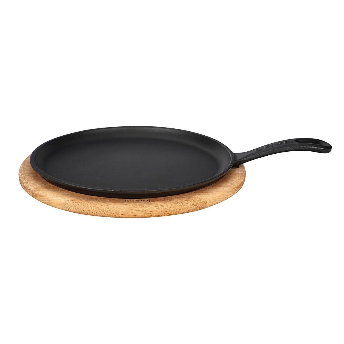 Lava Döküm Krep / Pizza / Pancake Tavası, Yuvarlak, Metal Saplı ve Ahşap Altlıklı, 26cm
