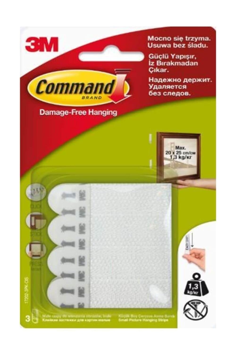Command 17202 Cırt Cırt Bant, Küçük Boy, İz Bırakmaz, Güçlü Yapıştırıcı