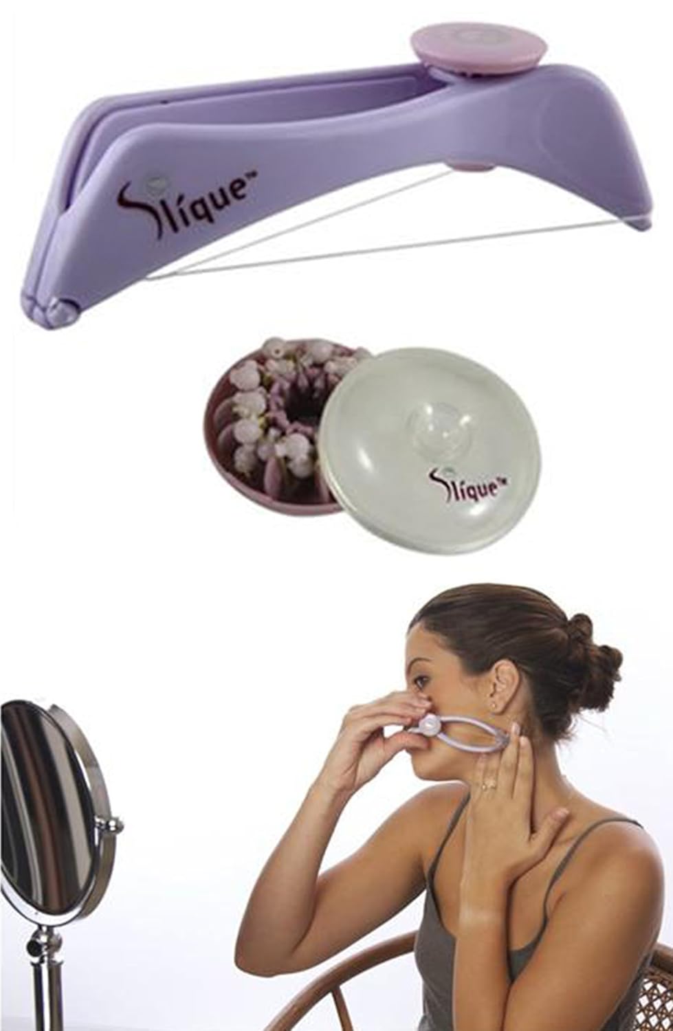 BUFFER® Slique Pratik İp Aparatlı Kaş Bıyık Acısız Tüy Alma Epilasyon Aleti Makinesi