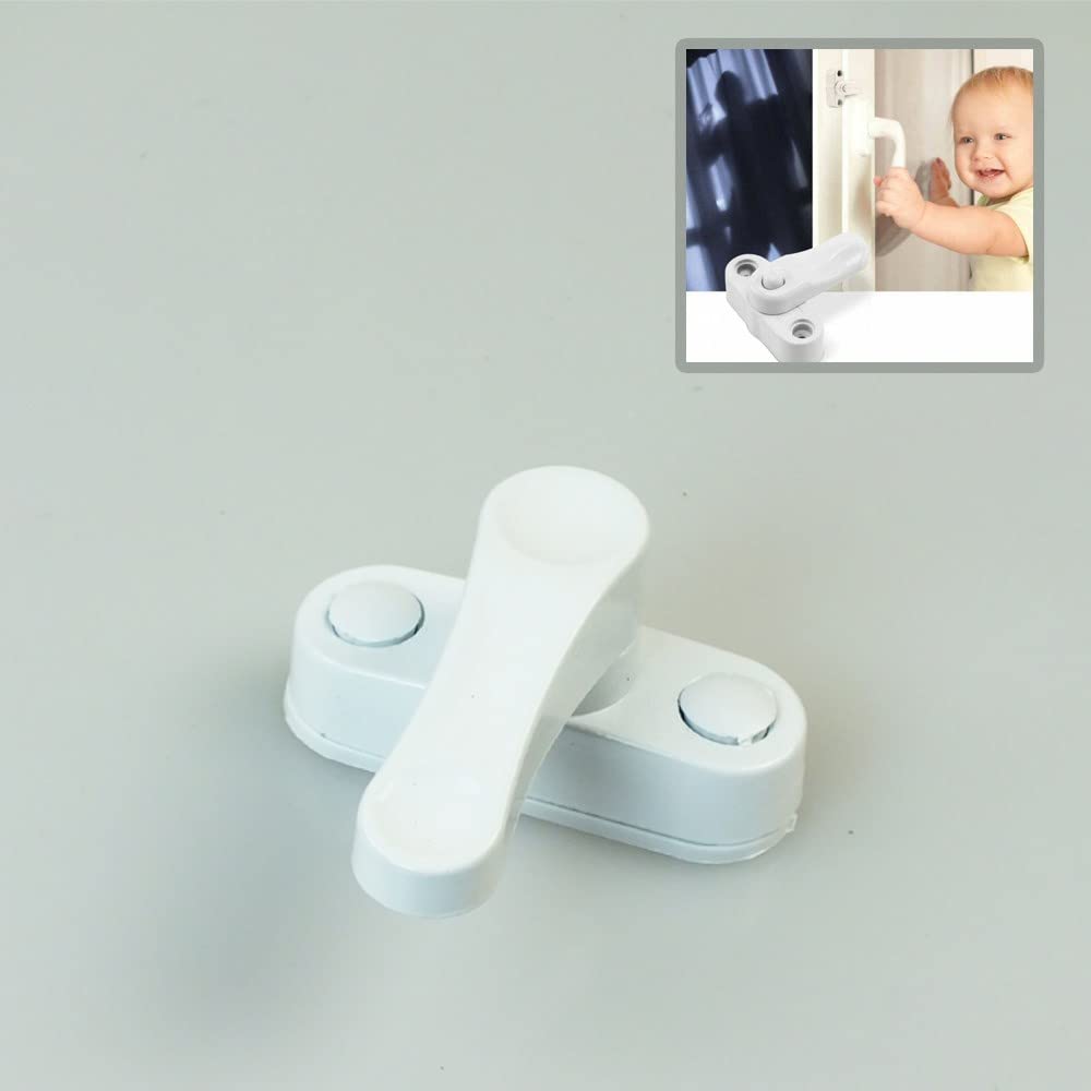 BUFFER® PVC Pimapen Pencere Cam Balkon Kapısı Güvenli Emniyet Kilidi, ‎3 x 4 x 8 cm