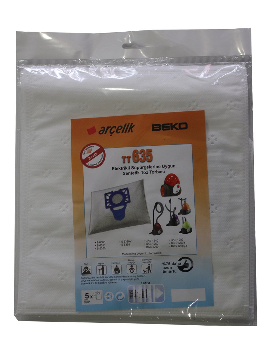 Arçelik - Arçelik S 6355 Elektrikli Süpürgeye Uygun Sentetik Toz Torbası