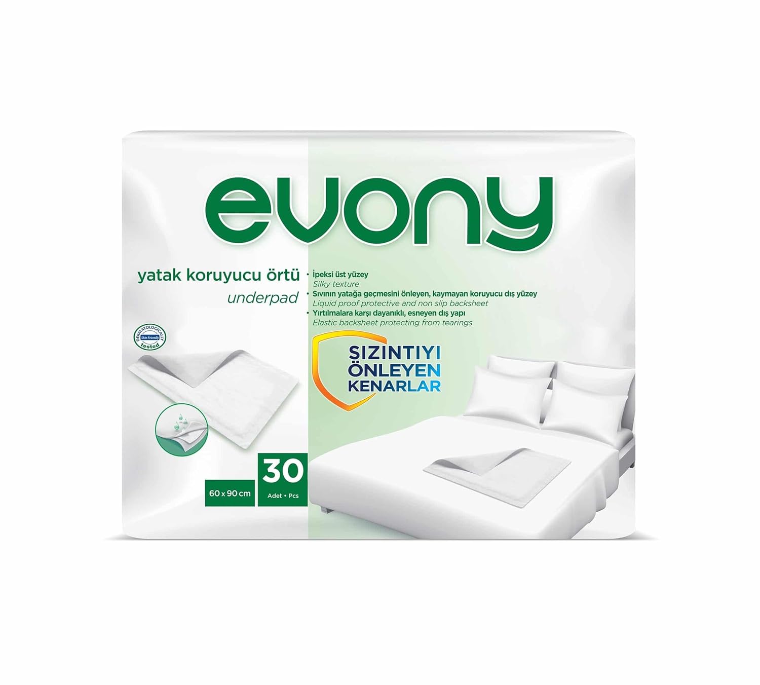 Evony Yatak Koruyucu Jumbo Örtü 60 x 90 cm 30 Adet