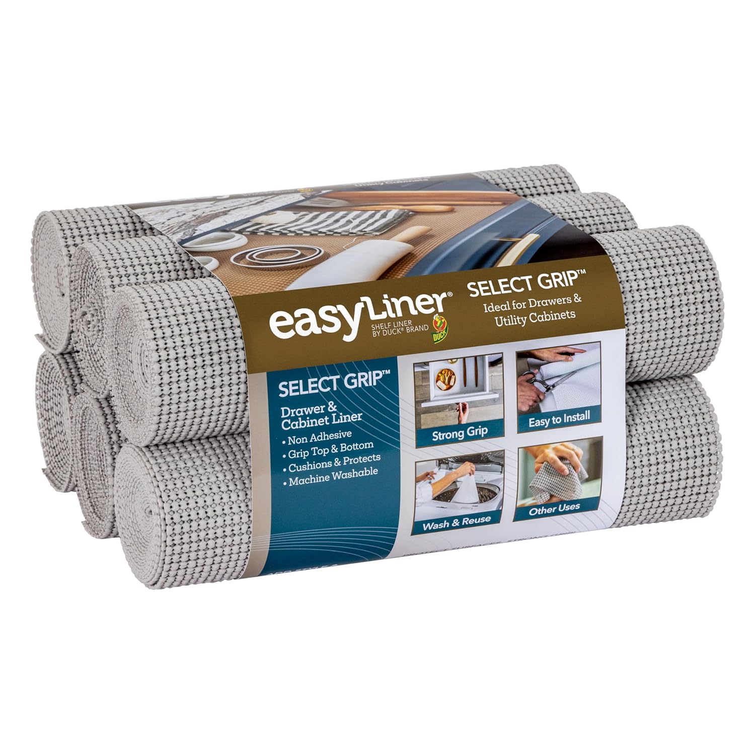 EasyLiner Select Çekmeceler ve Dolaplar için Raf Astarı - Kurulumu ve Kesilmesi Kolay - Mutfak, Bany
