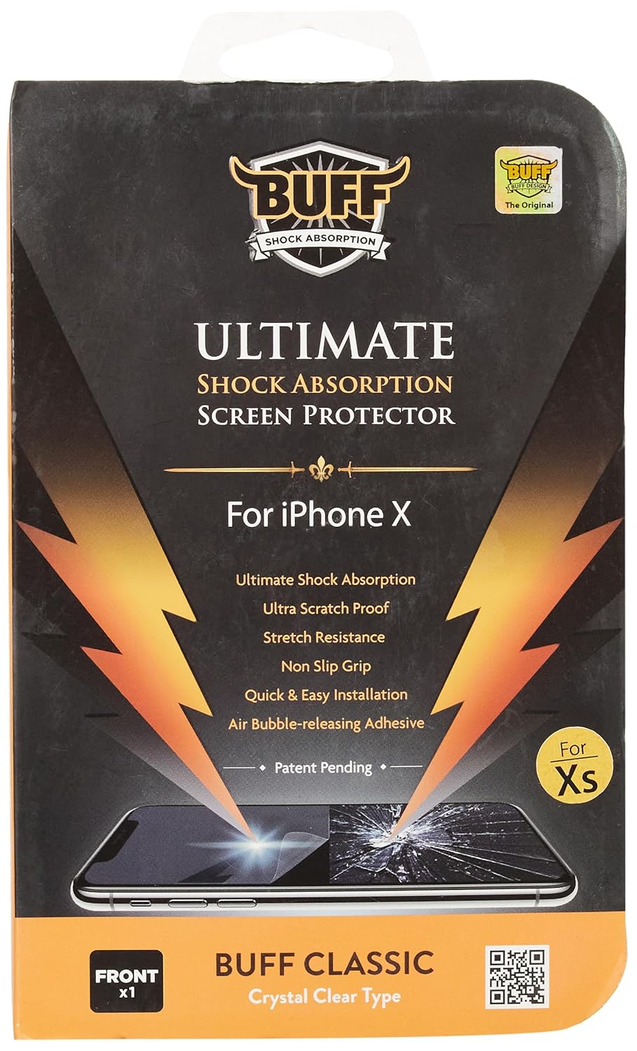 BUFF LABS BF70482 Ultimate iPhone X, Darbe Emici Ekran Koruyucu