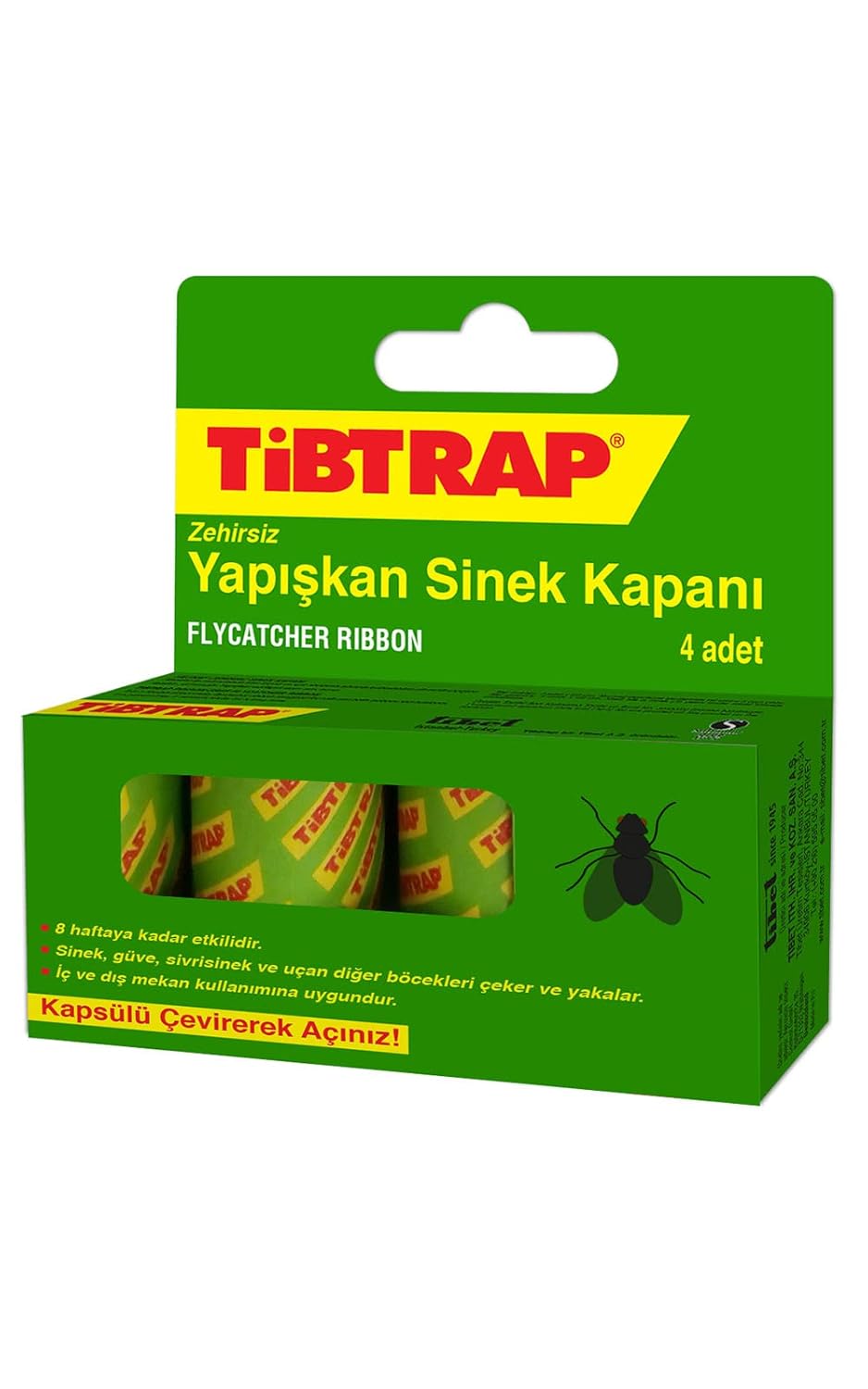 Tibtrap Yapışkan Karasinek Tuzağı Zehirsiz Sinek Yapışkan Bandı