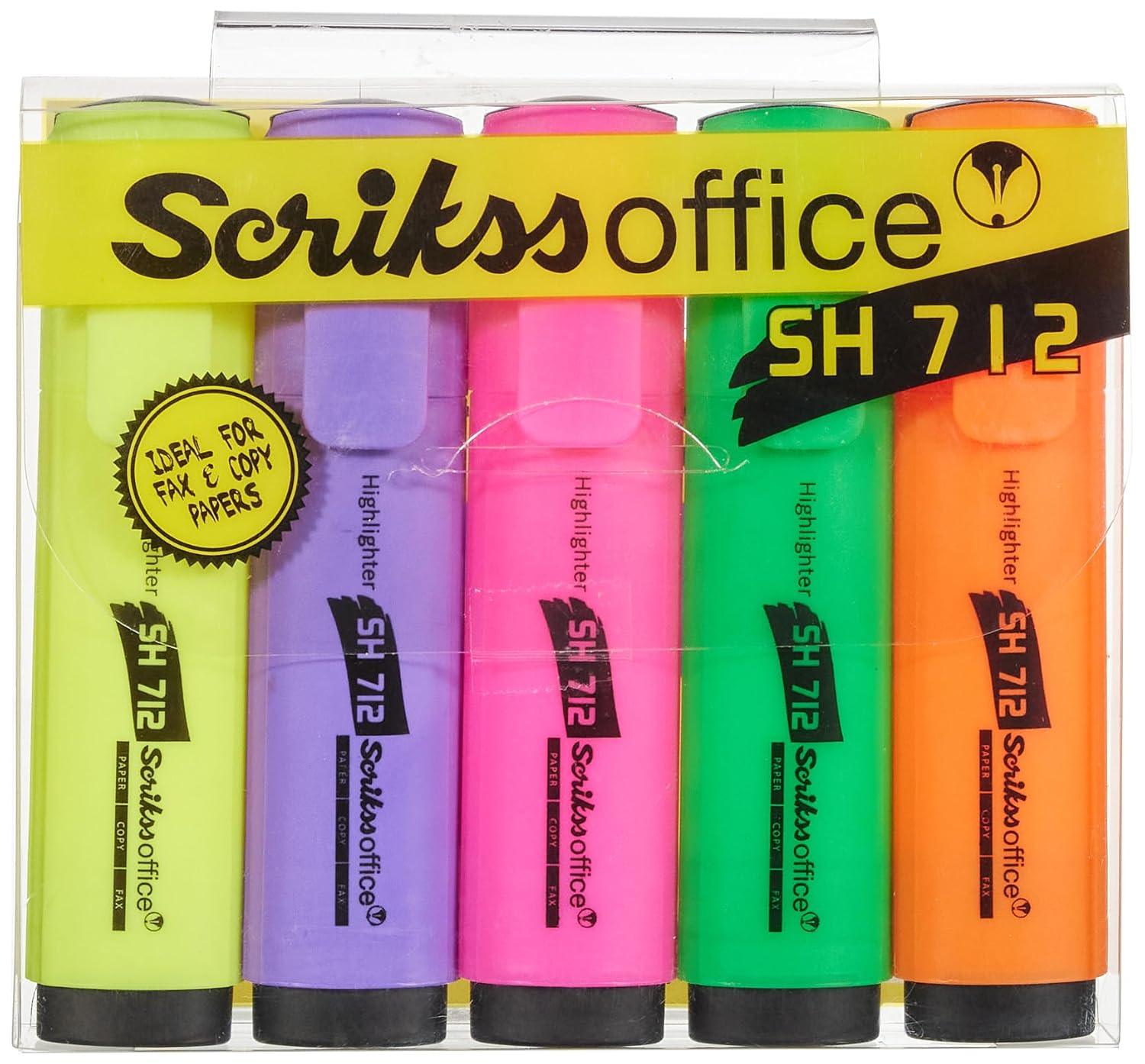 Scrikss Office Sh712 Fosforlu Kalem 5'li Blister Paket Karışık Renk