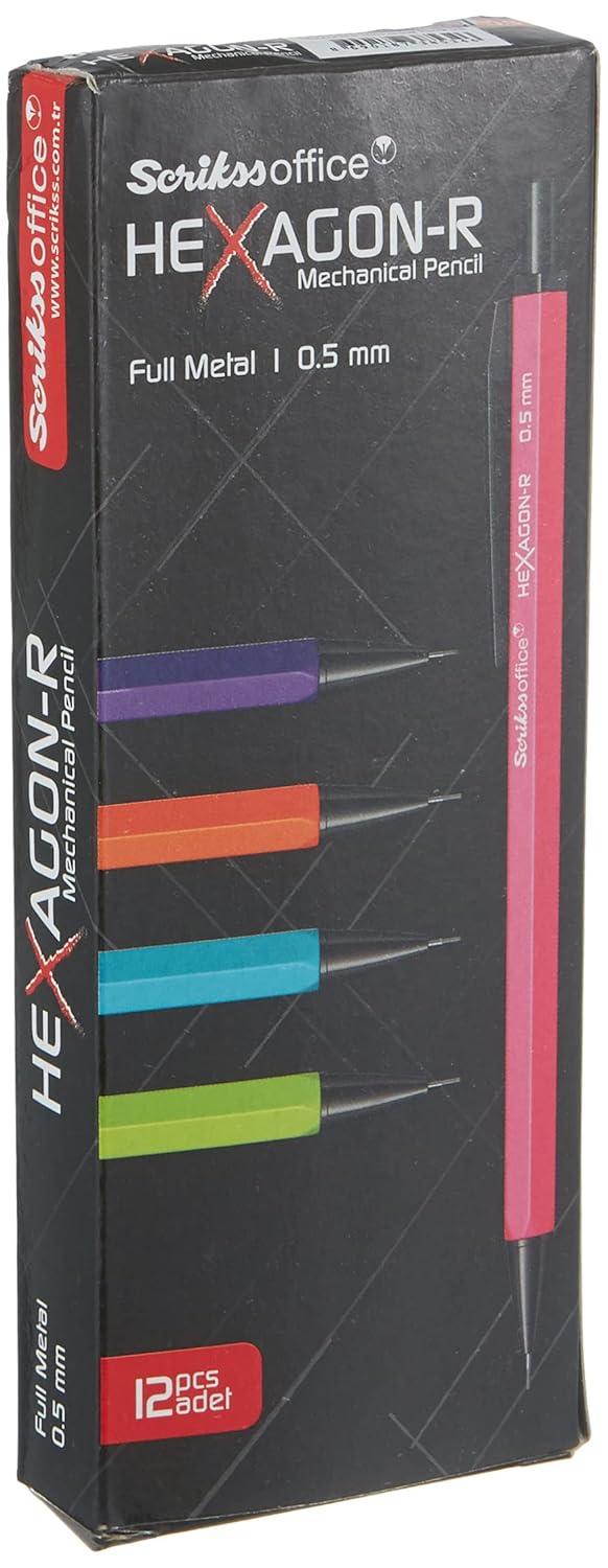 Scrikss Office Hexagonr Mekanik Kurşun Kalem 12'li Ambalaj Mor 0.5 Mm