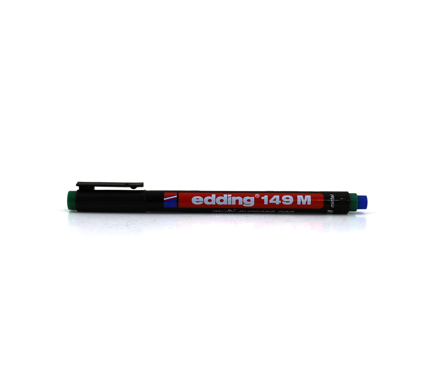 edding 149 M silgili permanent kalem - asetat kalemi - yeşil - 10 kalem - yuvarlak uç 1 mm