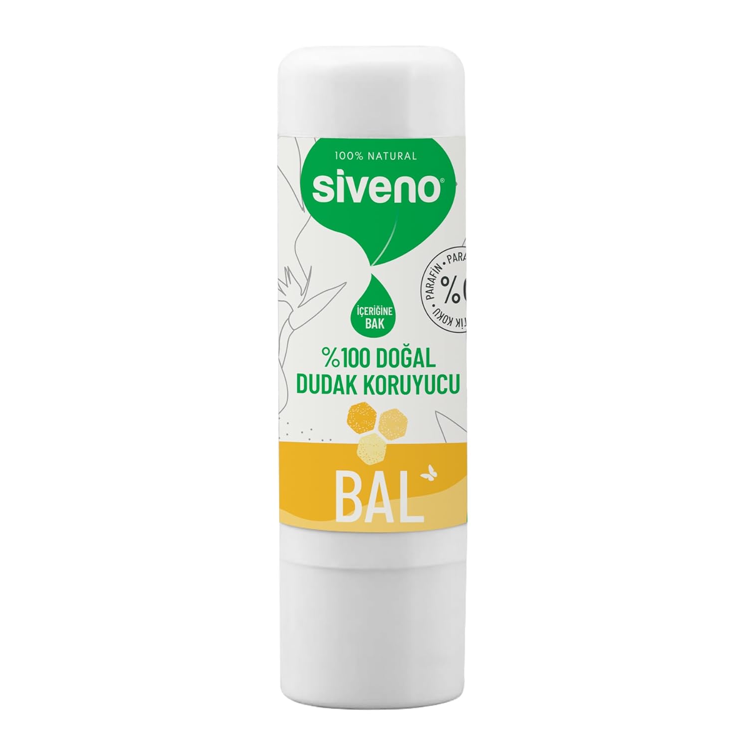 Siveno%100 Doğal Dudak Koruyucu Bal Bitkisel Lipbalm Dudak Kremi Nemlendirici Parlatıcı Onarıcı 6 G