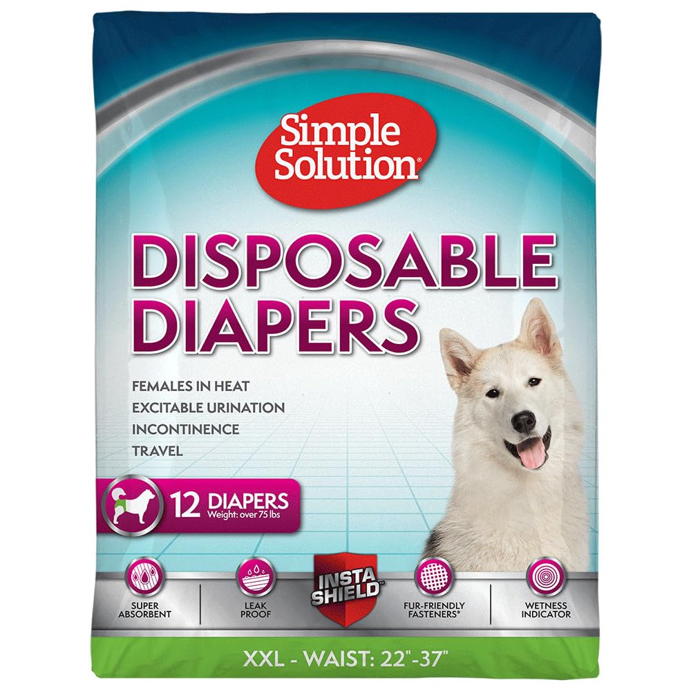 Simple Solution True Fit tek kullanımlık köpek bezi | ıslaklık göstergeli süper emici | XXL | 12 adet