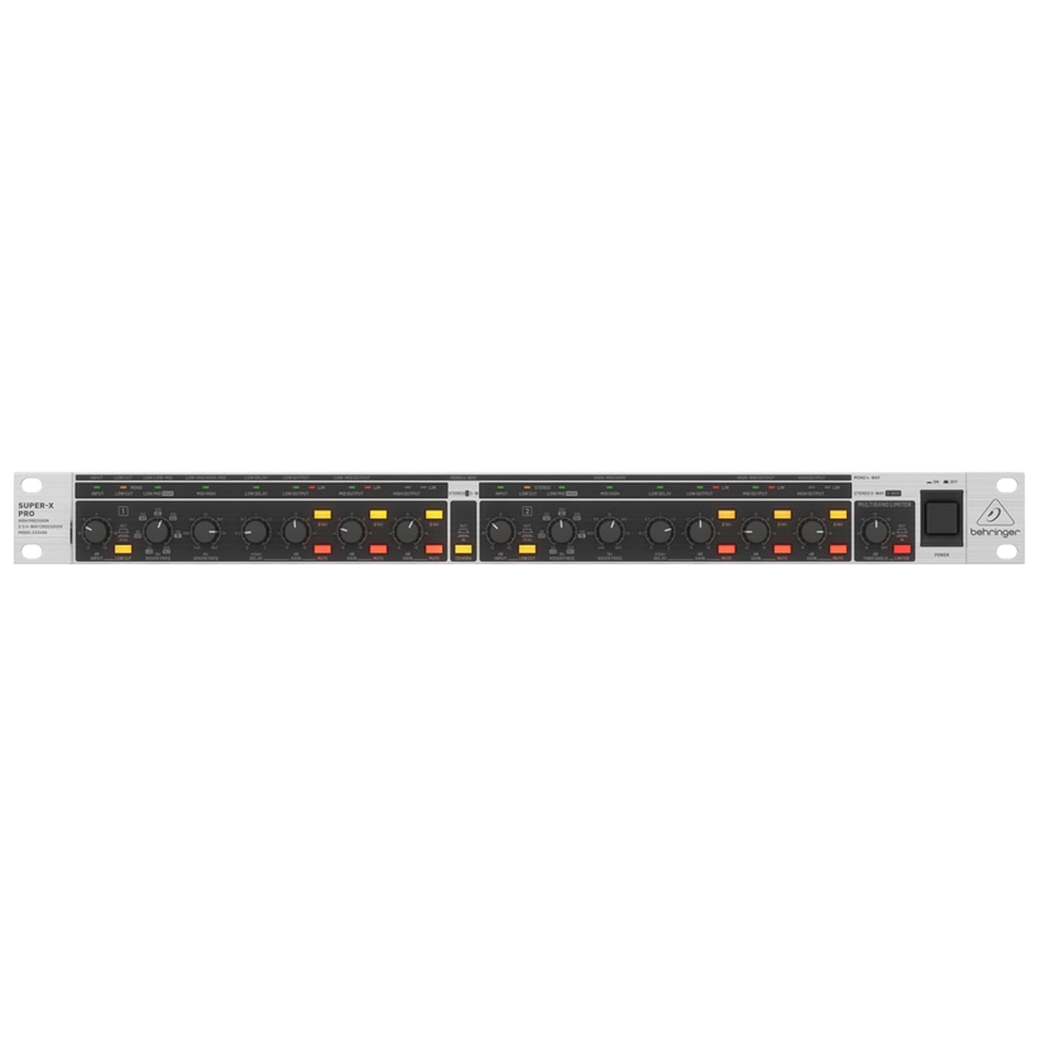 Behringer Cx3400 V2 High-Precision Stereo 2-Way/3-Way/Mono 4-Way Crossover With Limiters, Adjustable Time Delays And Cd