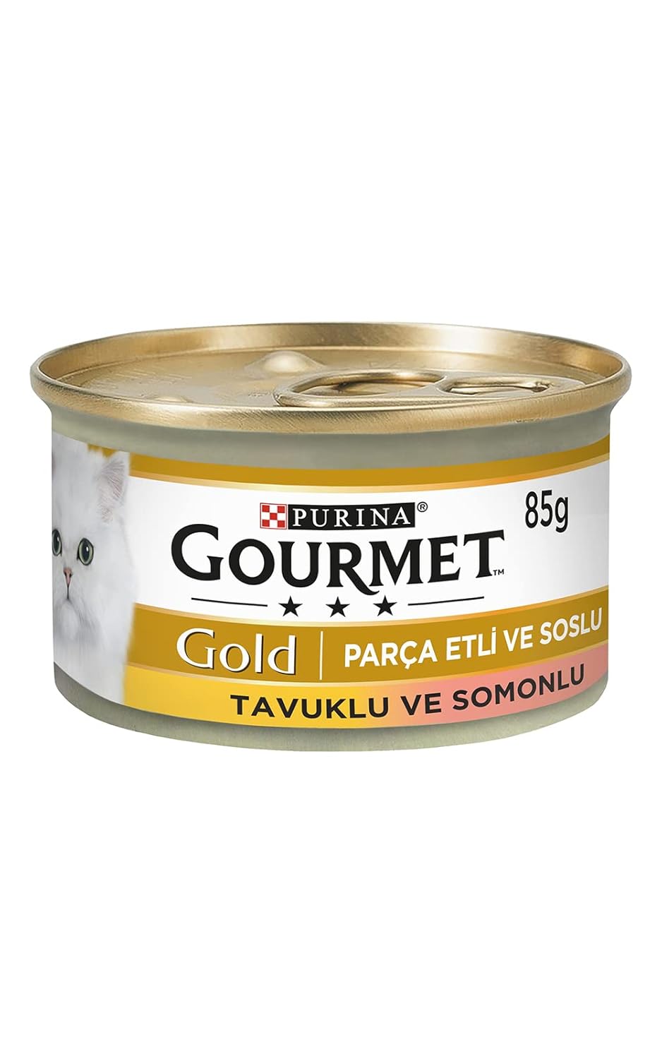 Gourmet Gold Parça Etli Somonlu & Tavuklu Yaş Kedi Maması, Yetişkin, 85 g
