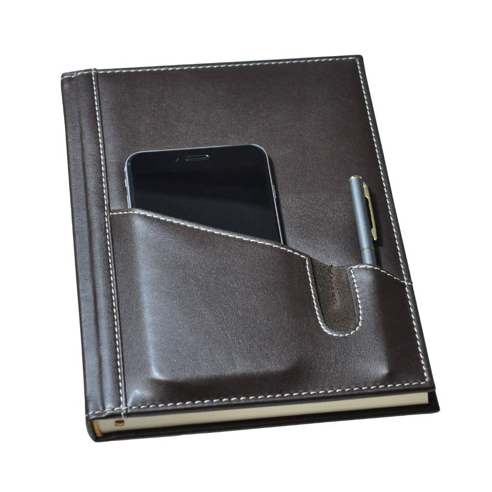 2K 5464 Ajanda/Defter Tarihsiz 17x24 Çizgili 160 Yaprak Ivory Kağıt Telefon Kılıflı, Kahverengi