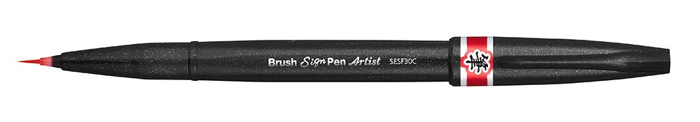 Pentel Sing Pen Brush İnce Uçlu Fırça Kalem KIRMIZI