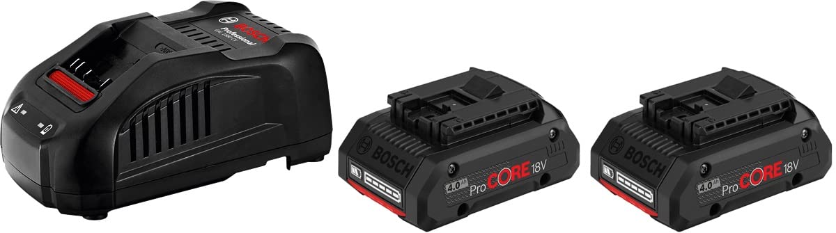 Bosch Professional 18V Sistem Batarya Başlangıç Seti 2x ProCore18V 4,0Ah pil+GAL 1880 CV hızlı şarj cihazı, kutuda)