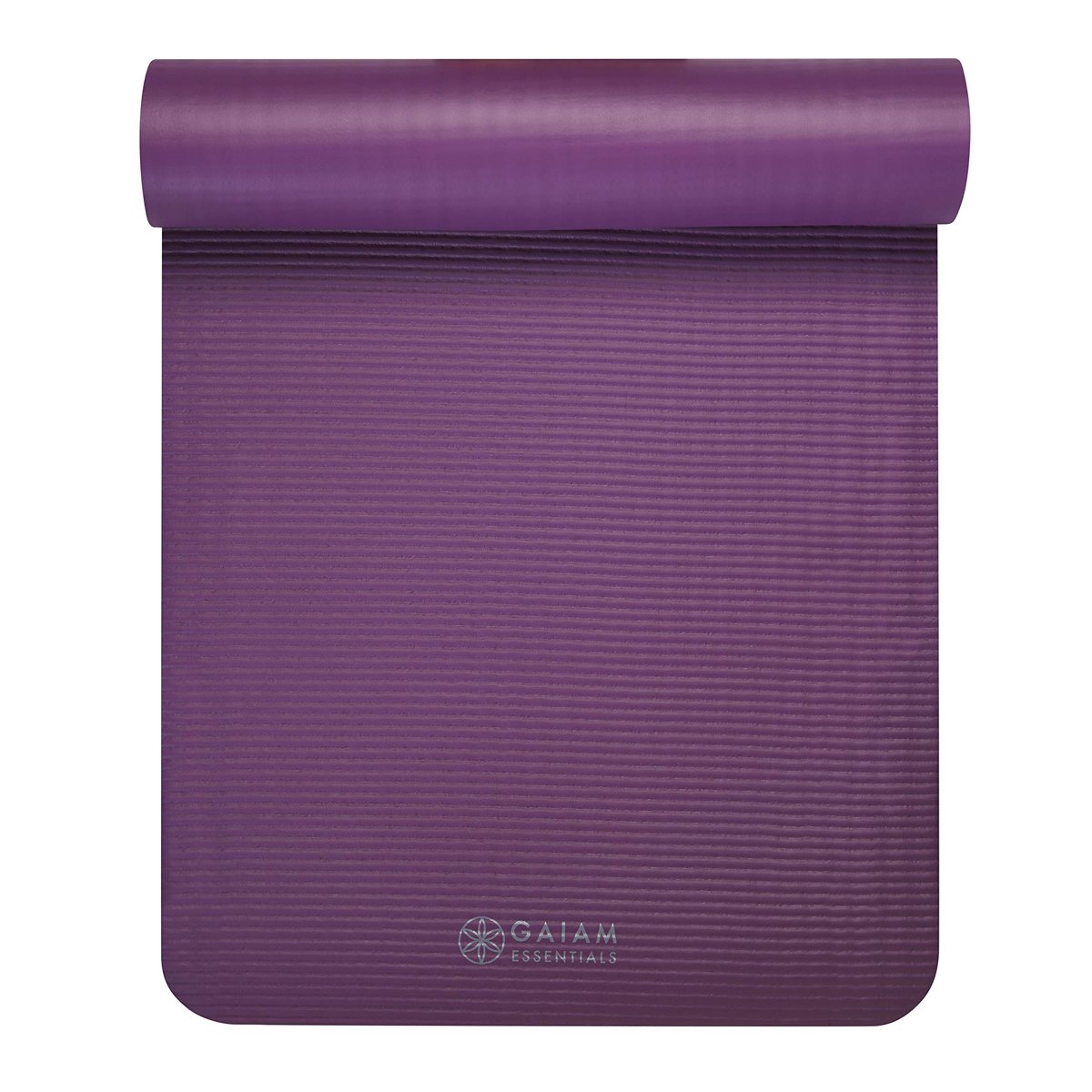 Gaiam Essentials Kalın Yoga Minderi Fitness ve Egzersiz Minderi Kolay Sıkmalı Yoga Minderi Taşıyıcı Kayış, 183 cm U x 61 cm G x 1 cm Kalınlık